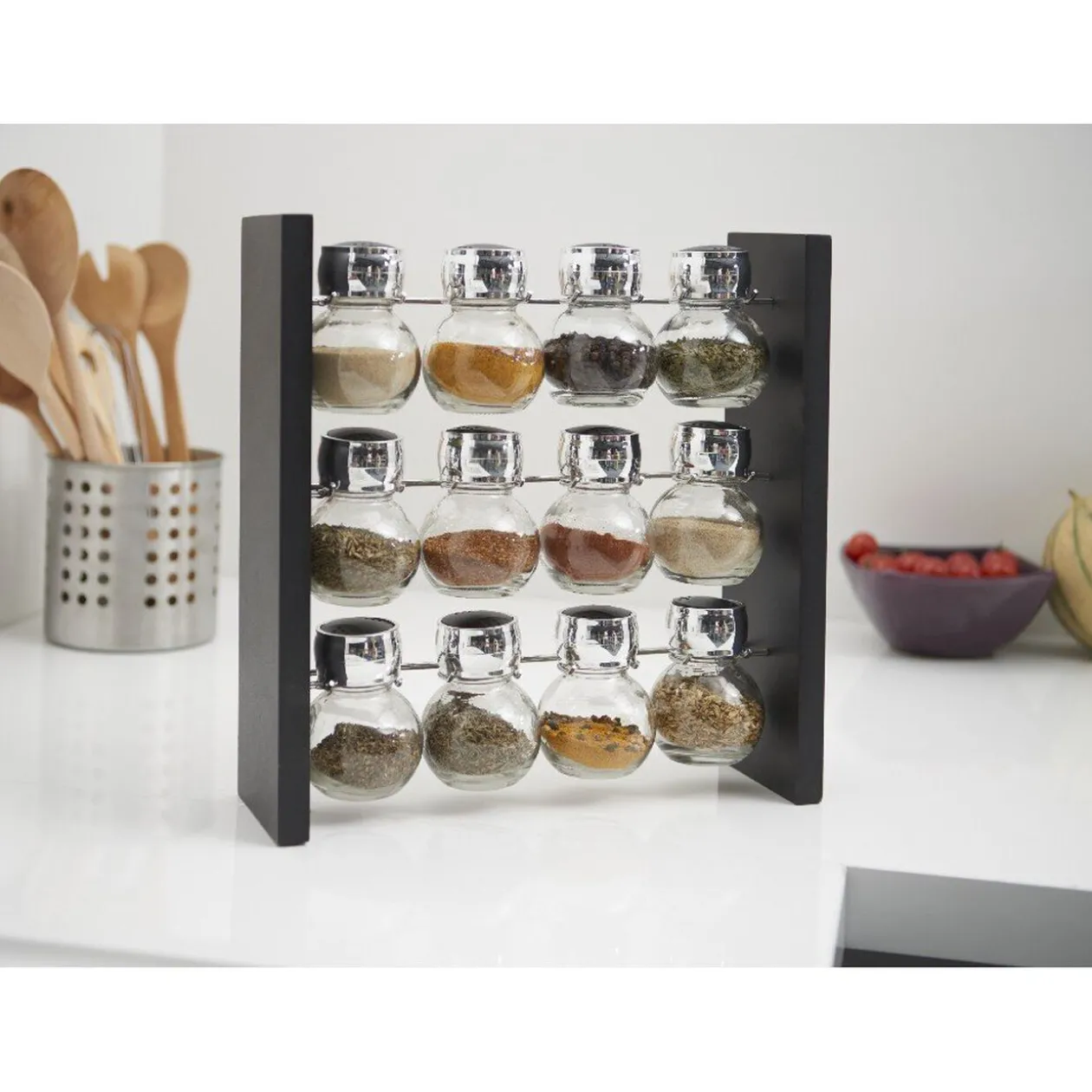 Support et 12 pots à épices