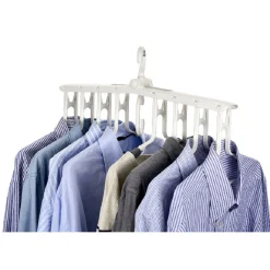 Support malin 8 cintres en 1 pour penderie blanc