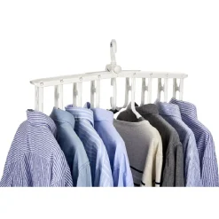 Support malin 8 cintres en 1 pour penderie blanc