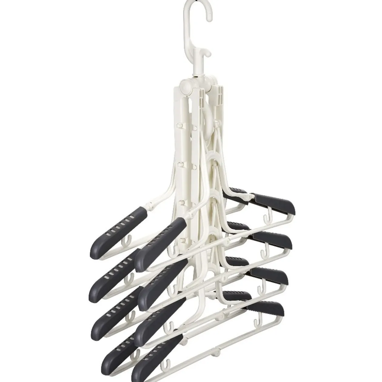 Support malin 8 cintres en 1 pour penderie blanc