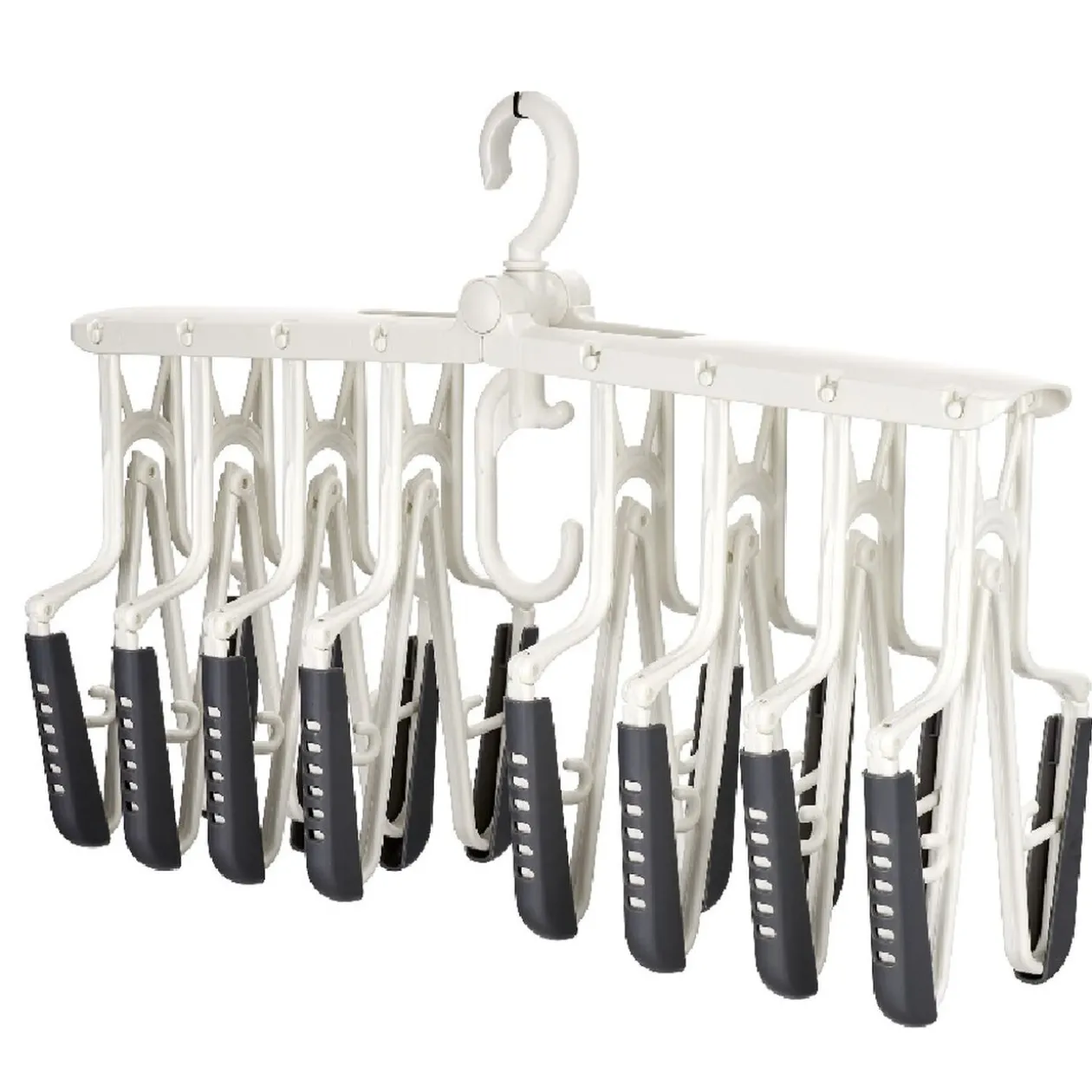 Support malin 8 cintres en 1 pour penderie blanc
