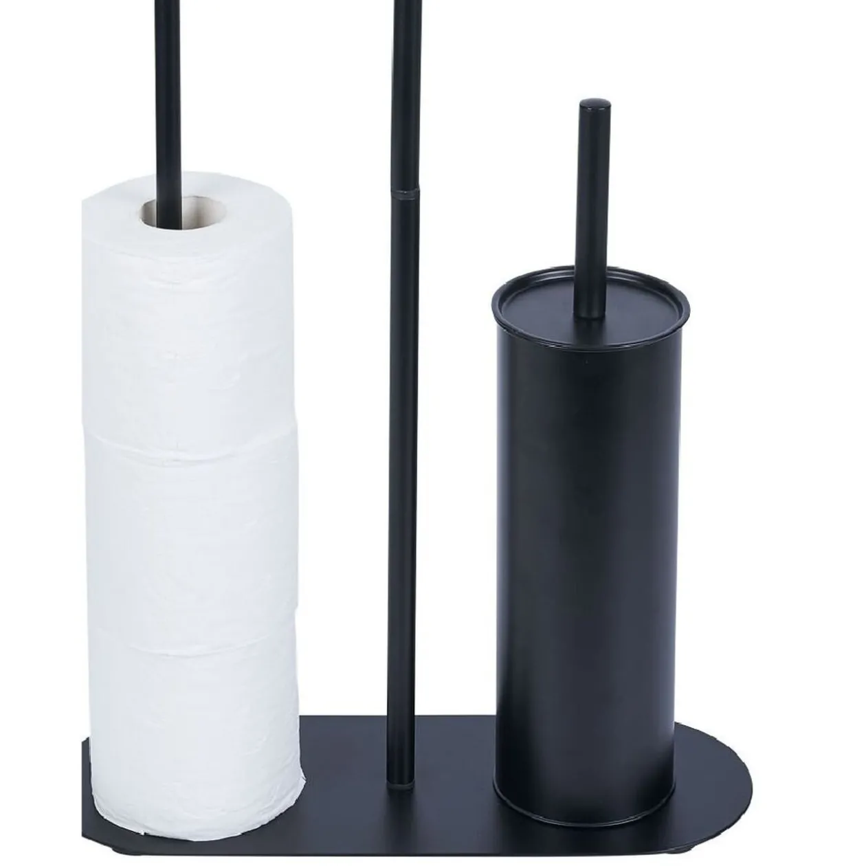 Support papier WC et téléphone noir 36xH66x13,5cm