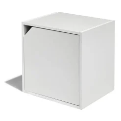 Table de chevet Kobe blanche 2 niches et 1 porte