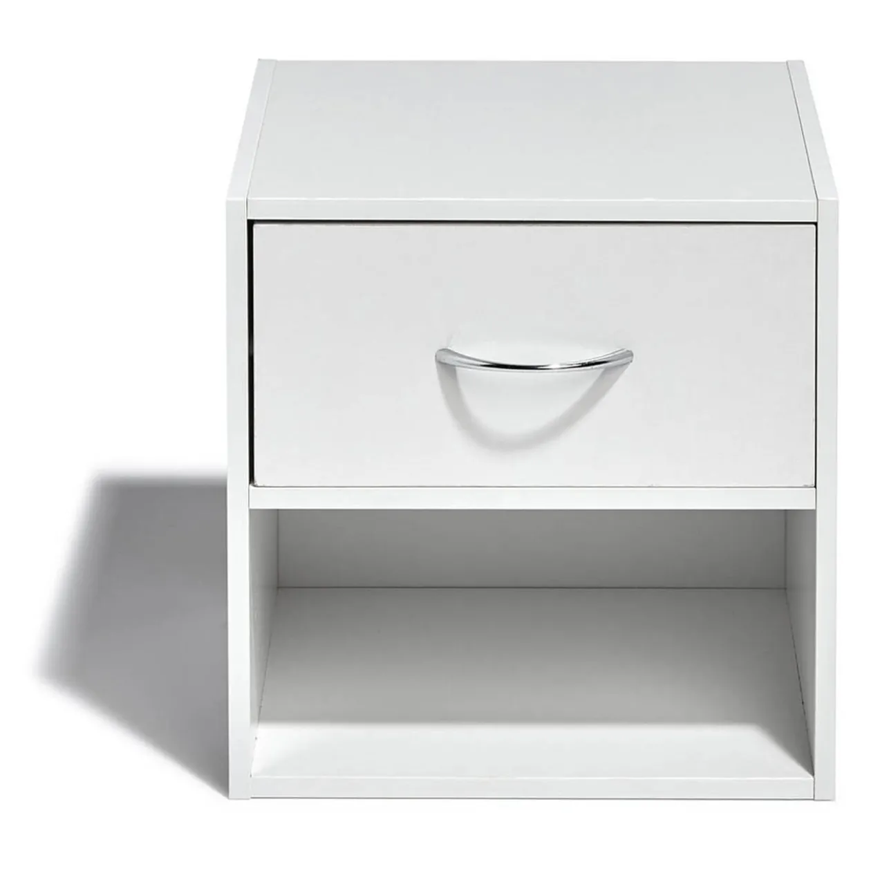 Table de chevet Kobe blanche 1 tiroir et 1 niche