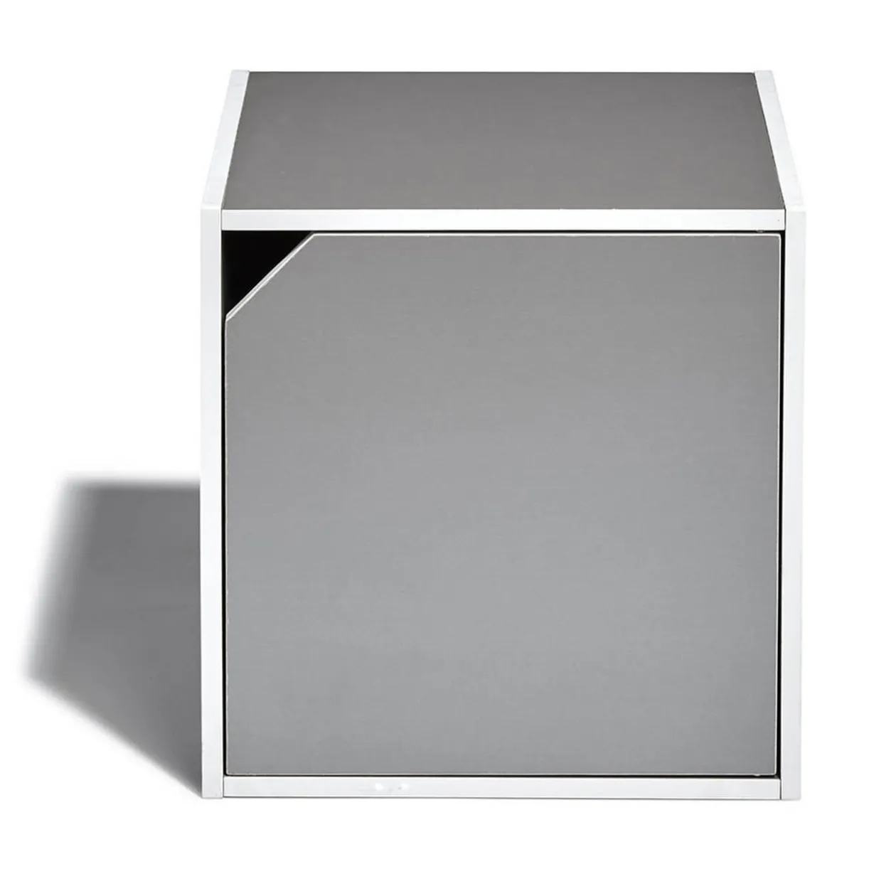Table de chevet Kobe gris clair 1 porte
