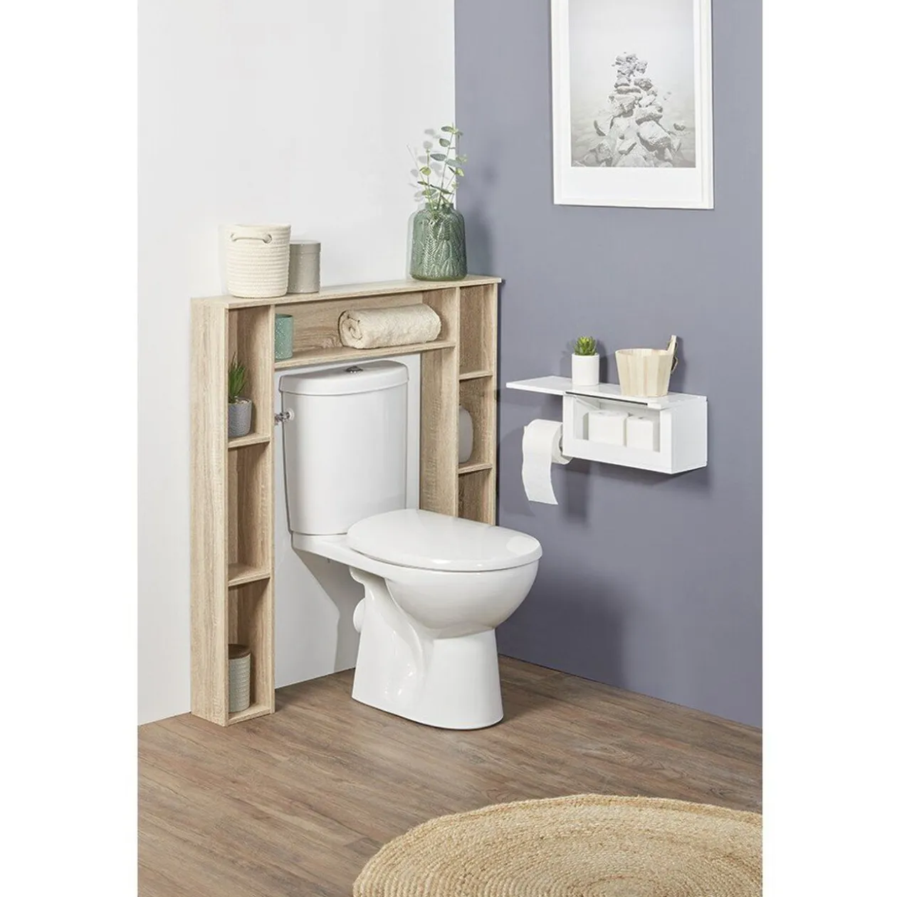 Tablette dérouleur de papier toilette