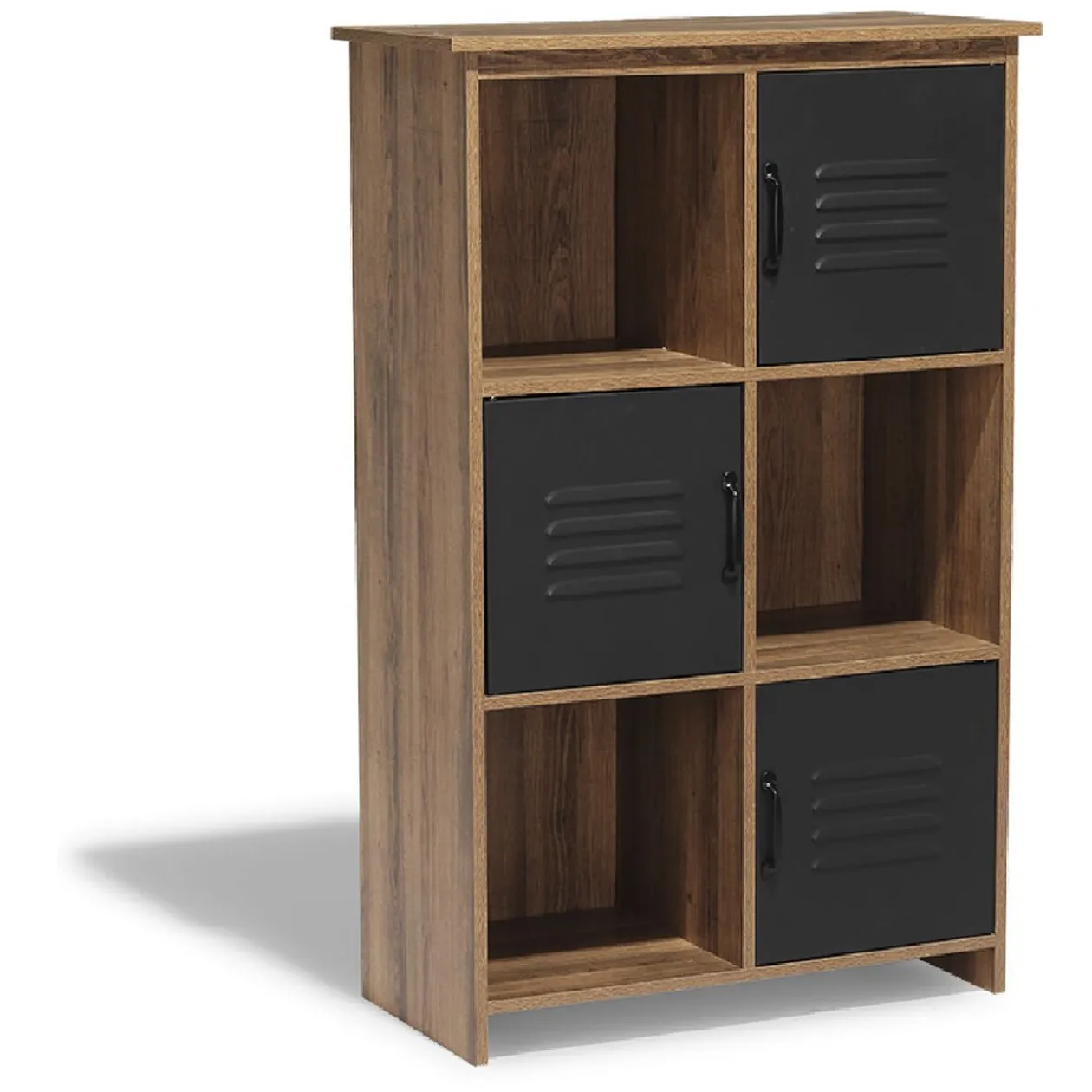 Étagère 6 casiers Liverpool miel et noire