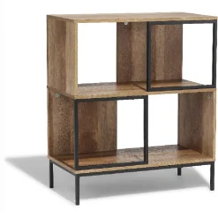 Étagère 4 casiers Stanley noire et naturelle