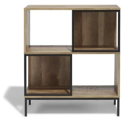 Étagère 4 casiers Stanley noire et naturelle