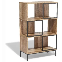 Étagère 6 casiers Stanley noire et naturelle