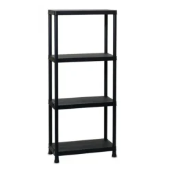 Étagère 4 niveaux ajourés noire