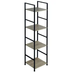 Étagère 4 niveaux Luffi 29,1x23,5x112cm bois et métal