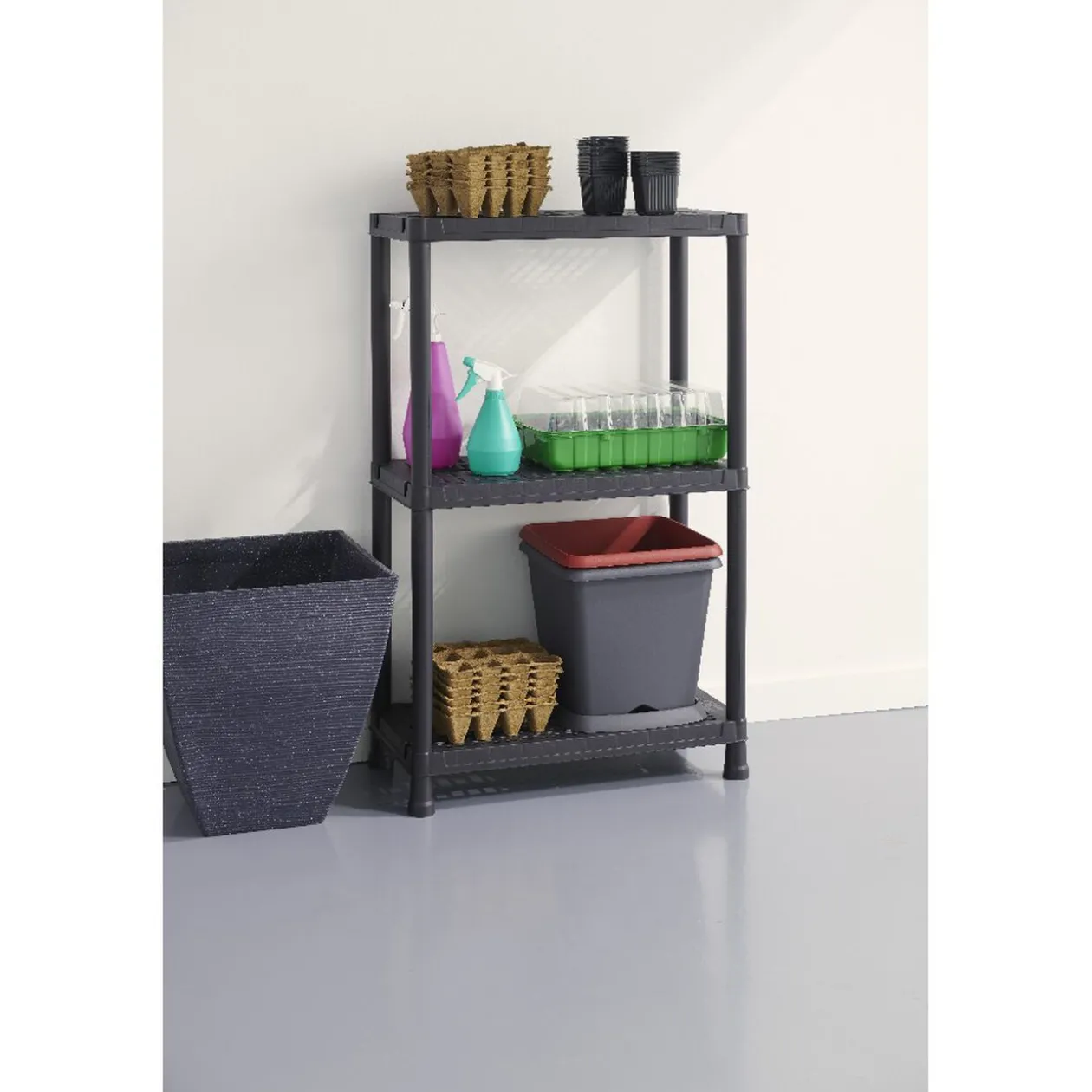 Étagère 3 niveaux noir