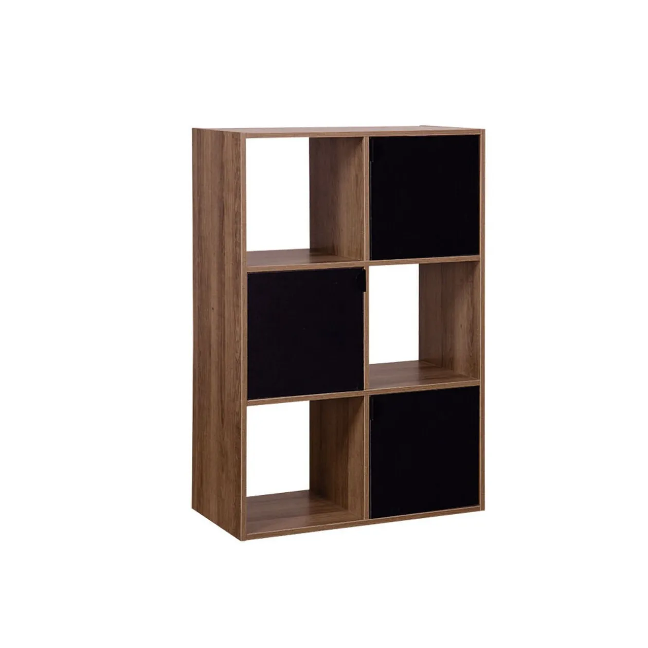 Étagère Adam MDF Noir 6 cubes 60xH90x29,5cm