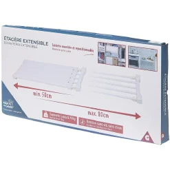 Étagère amovible extensible blanche 50/80 cm