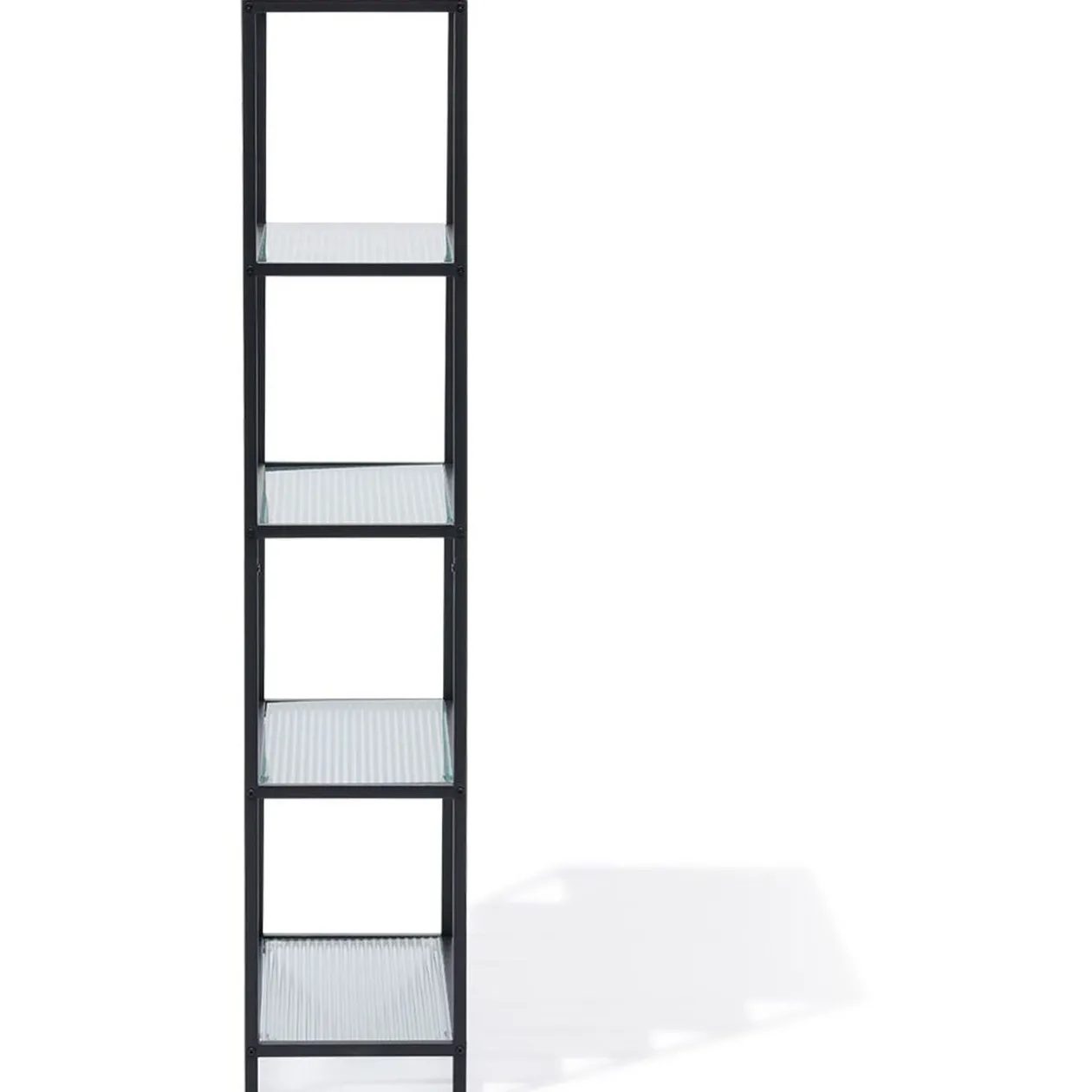 Étagère Arty métal noir et verre trempé - L60xP30xH150 cm