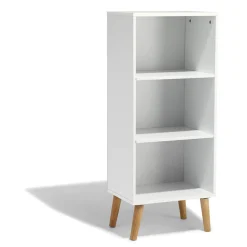 Étagère Bergen blanche 3 niveaux pieds naturel - L.41 x P.29 x H.99 cm