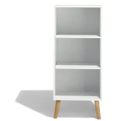 Étagère Bergen blanche 3 niveaux pieds naturel - L.41 x P.29 x H.99 cm