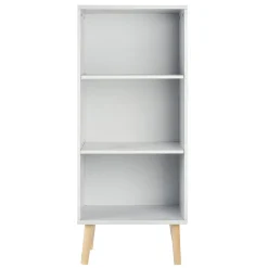 Étagère Bergen blanche 3 niveaux pieds naturel - L.41 x P.29 x H.99 cm