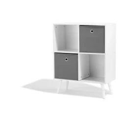 Étagère Bilbao blanche 2 tiroirs et 2 niches
