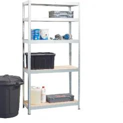 Étagère bricolage 5 niveaux bois et métal