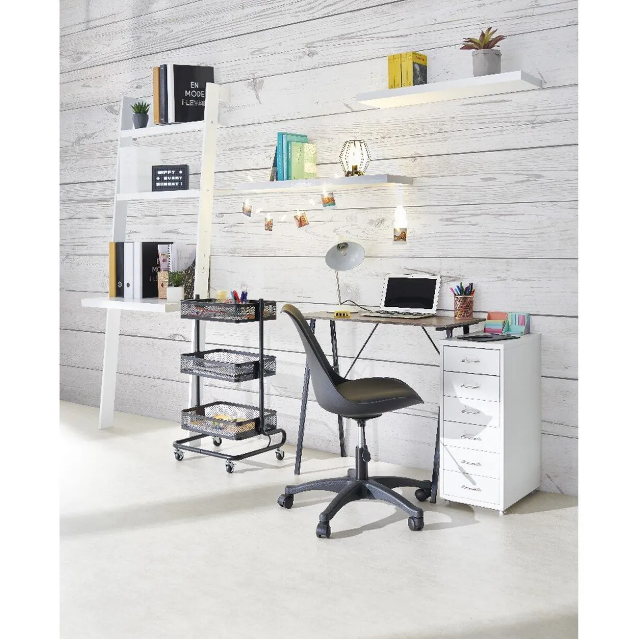 Étagère bureau Zanora mdf blanc