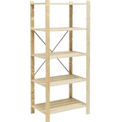 Étagère charge lourde en pin 5 niveaux 75x50xH170 cm