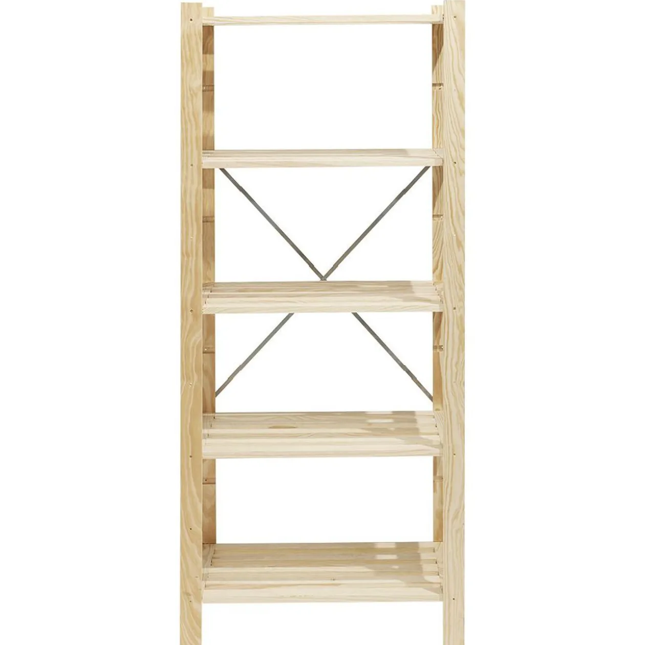 Étagère charge lourde en pin 5 niveaux 75x50xH170 cm