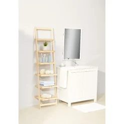 Étagère échelle de salle de bain pin naturel