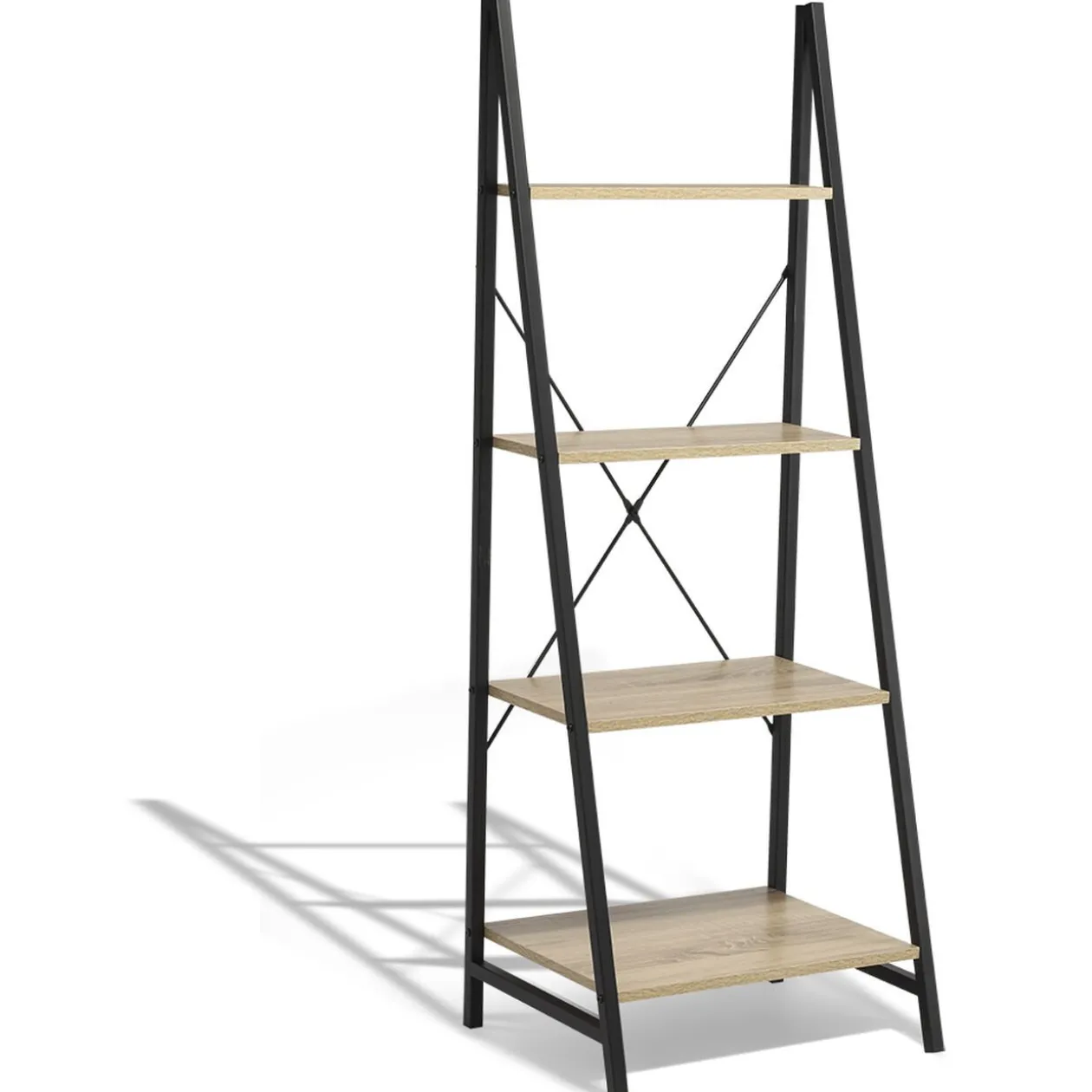 Étagère Chicago 4 niveaux noir naturel
