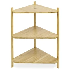 Étagère d'angle bambou 3 niveaux