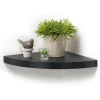 Étagère d'angle flottante grand modèle noir