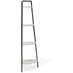 Étagère d'angle New York 4 niveaux métal et bois - 35x35xH135cm