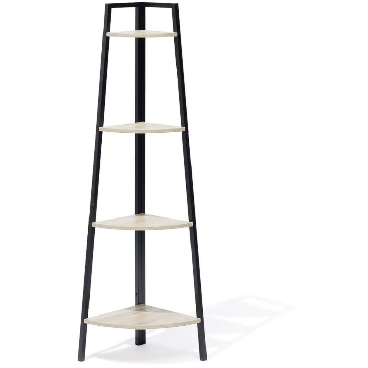 Étagère d'angle New York 4 niveaux métal et bois - 35x35xH135cm