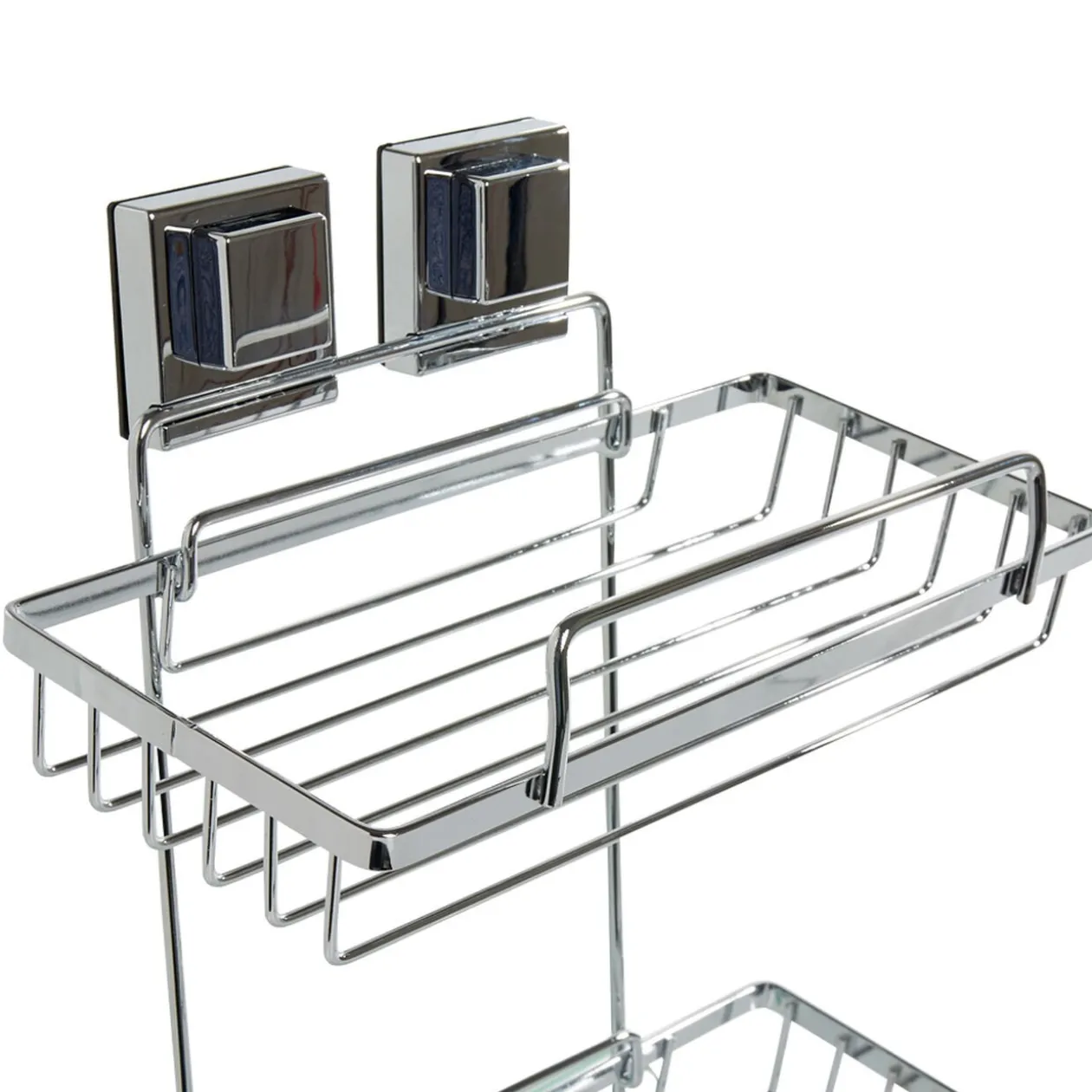 Étagère de douche 2 niveaux à ventouse gris