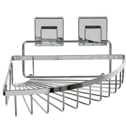 Étagère de douche panier d'angle à ventouse gris