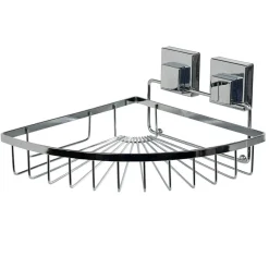 Étagère de douche panier d'angle à ventouse gris