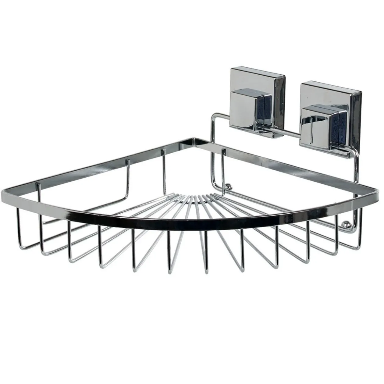 Étagère de douche panier d'angle à ventouse gris