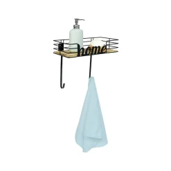 Étagère de rangement avec 2 crochets