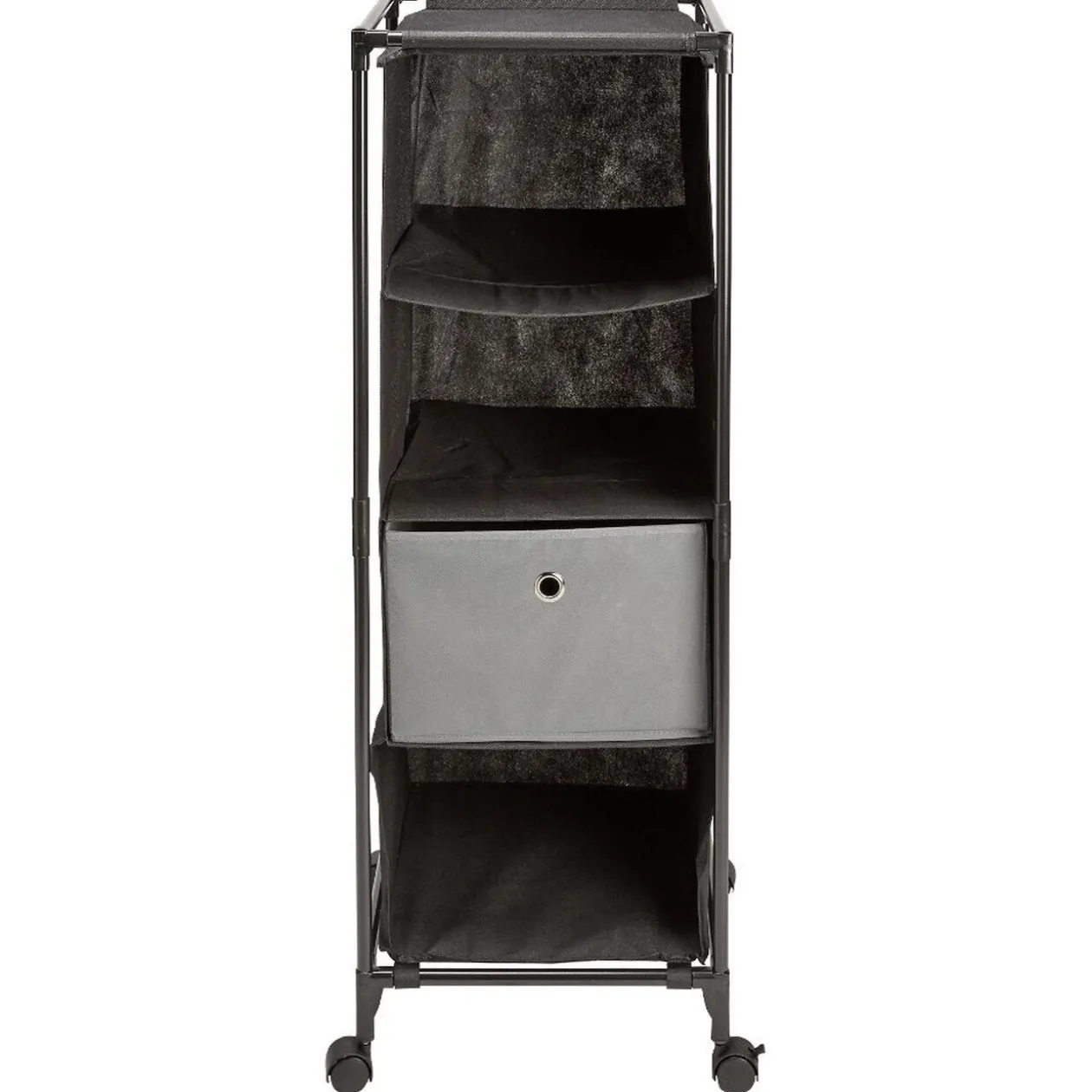 Étagère dressing noir sur roulettes