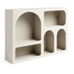 Étagère en bois 6 niches blanc 40x9xH28cm