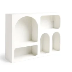 Étagère en bois 6 niches gris 40x9xH28cm