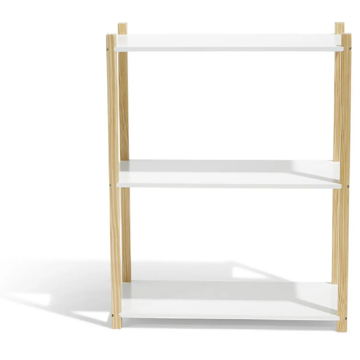 Étagère en pin blanc et naturel 3 niveaux