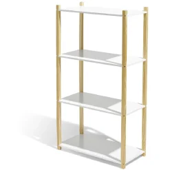 Étagère en pin blanc et naturel 4 niveaux