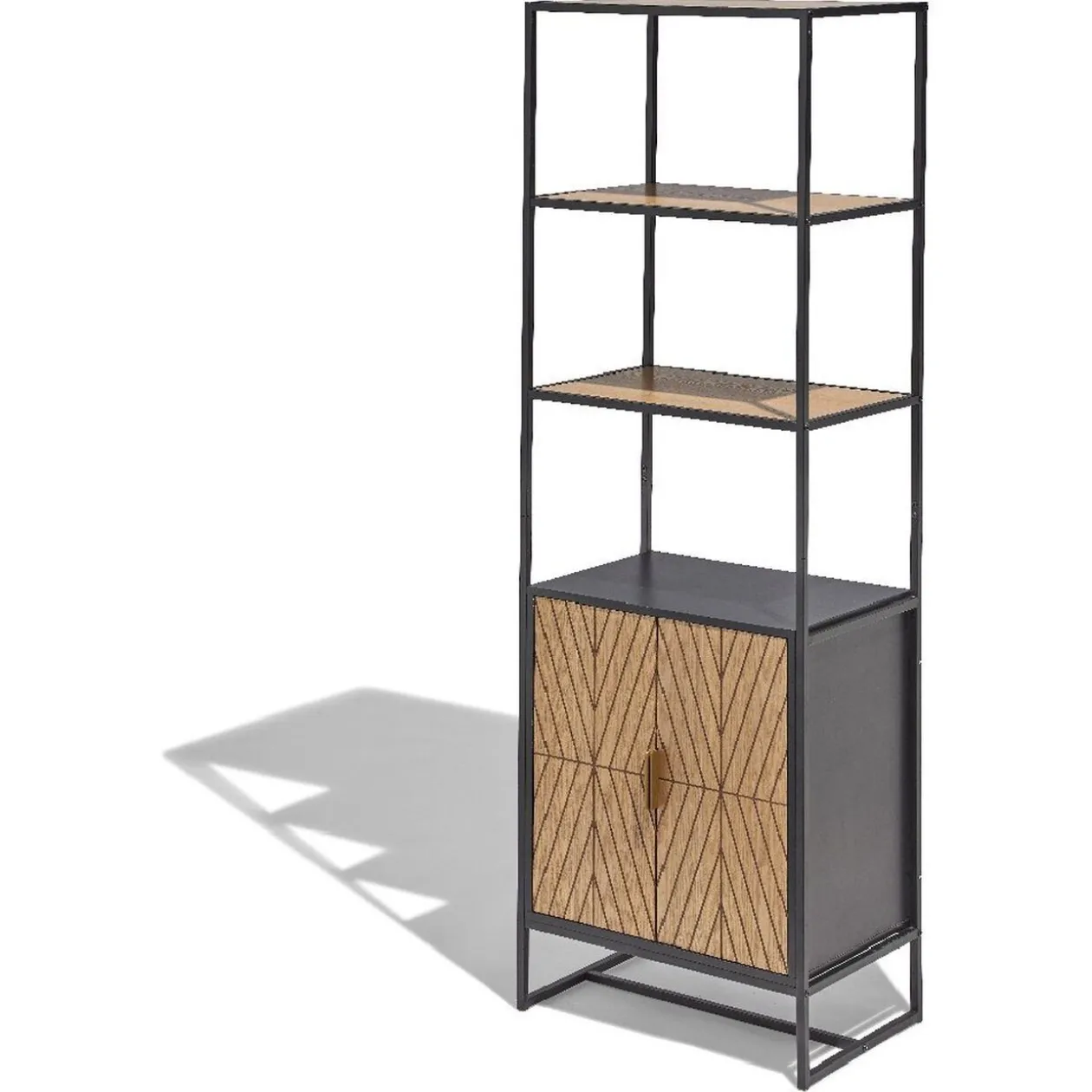 Étagère Eole noire et miel 2 portes