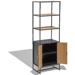 Étagère Eole noire et miel 2 portes