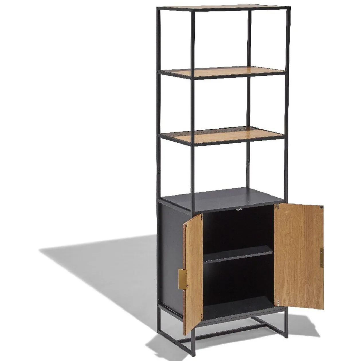 Étagère Eole noire et miel 2 portes