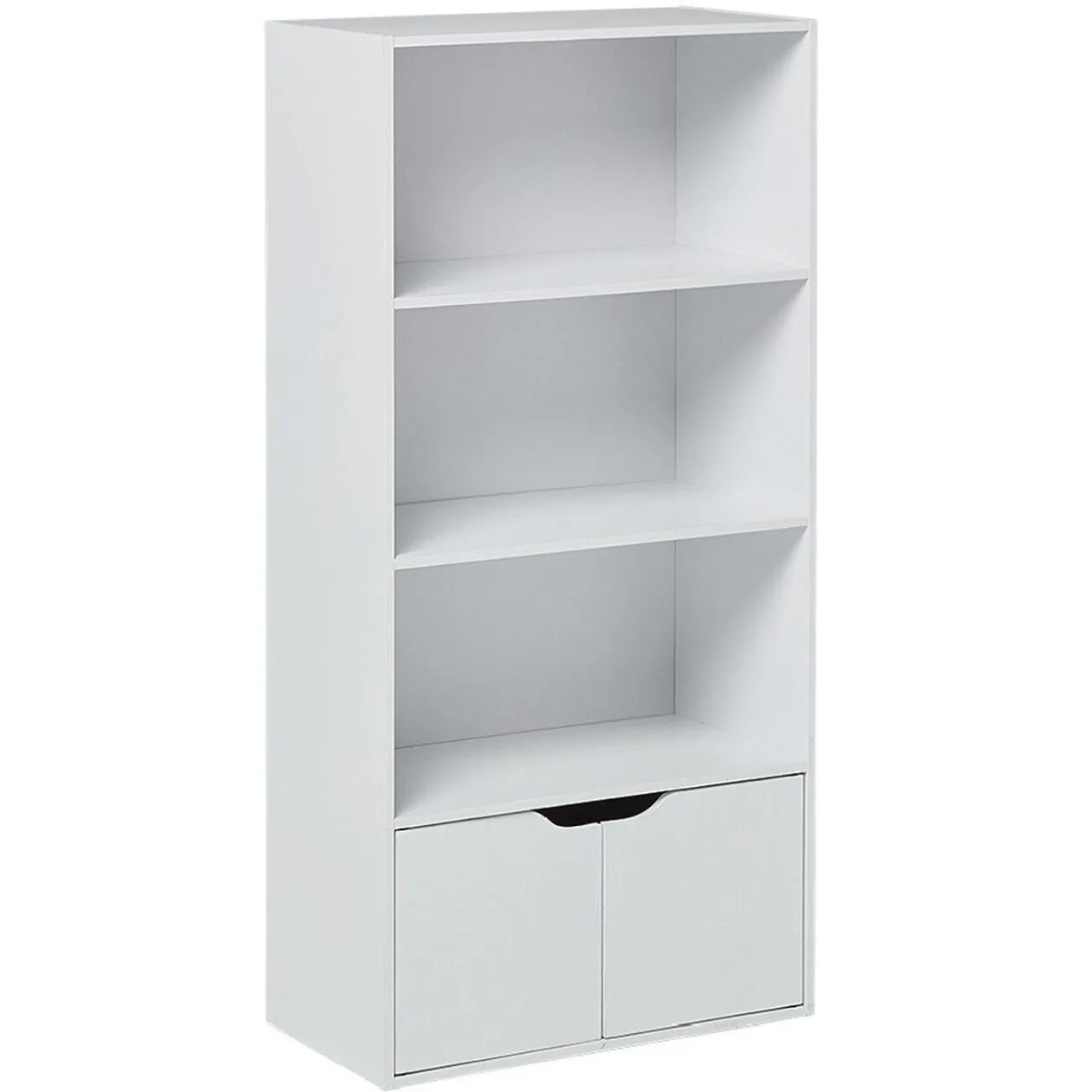 Étagère large Adam en bois blanc 4 niches