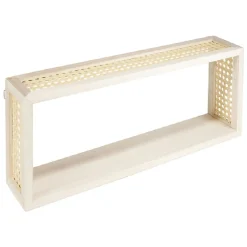 Étagère murale bois et cannage L50x10xH20cm