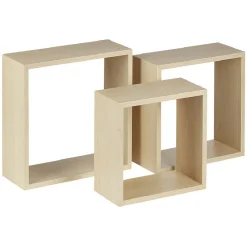 Étagère murale carrée beige x3